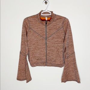 Free people off the grid orange hoodie size XS